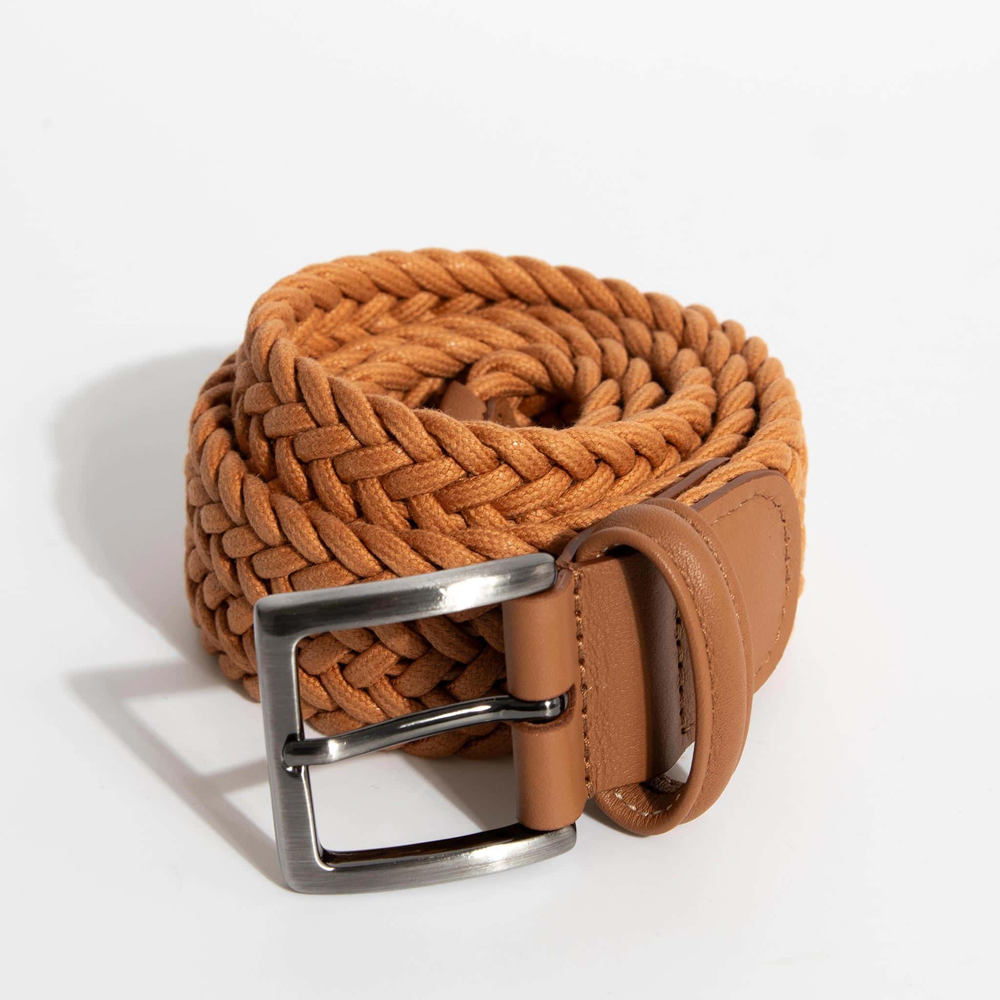 ANDERSONS CASUAL WOVEN WAXED COTTON BELT WITH NAPPA TRIMS B0667