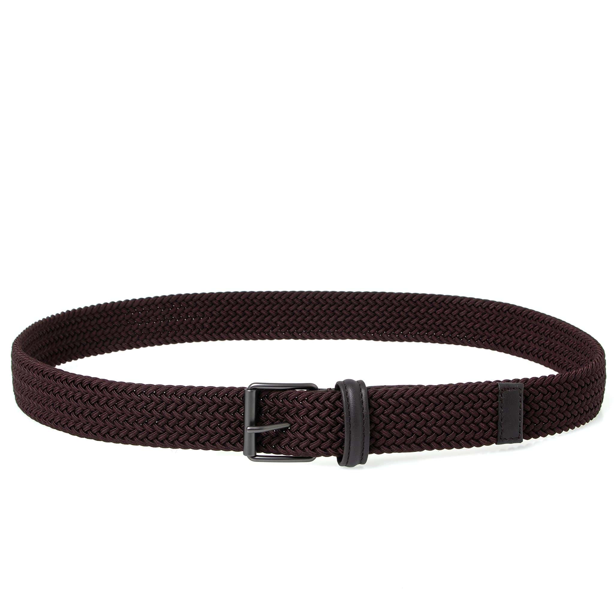 ANDERSONS NARROW ELASTIC WOVEN BELT WITH NAPPA TRIMS B0765