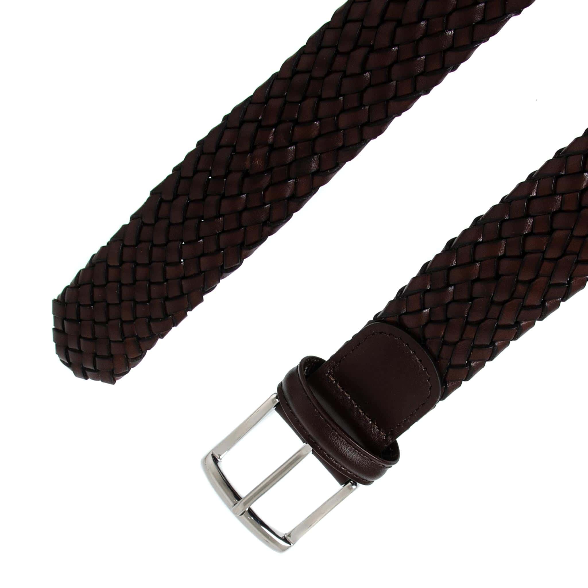ANDERSONS SUPER CLASSIC ANDERSONS TUBULAR LEATHER WOVEN BELT A1097