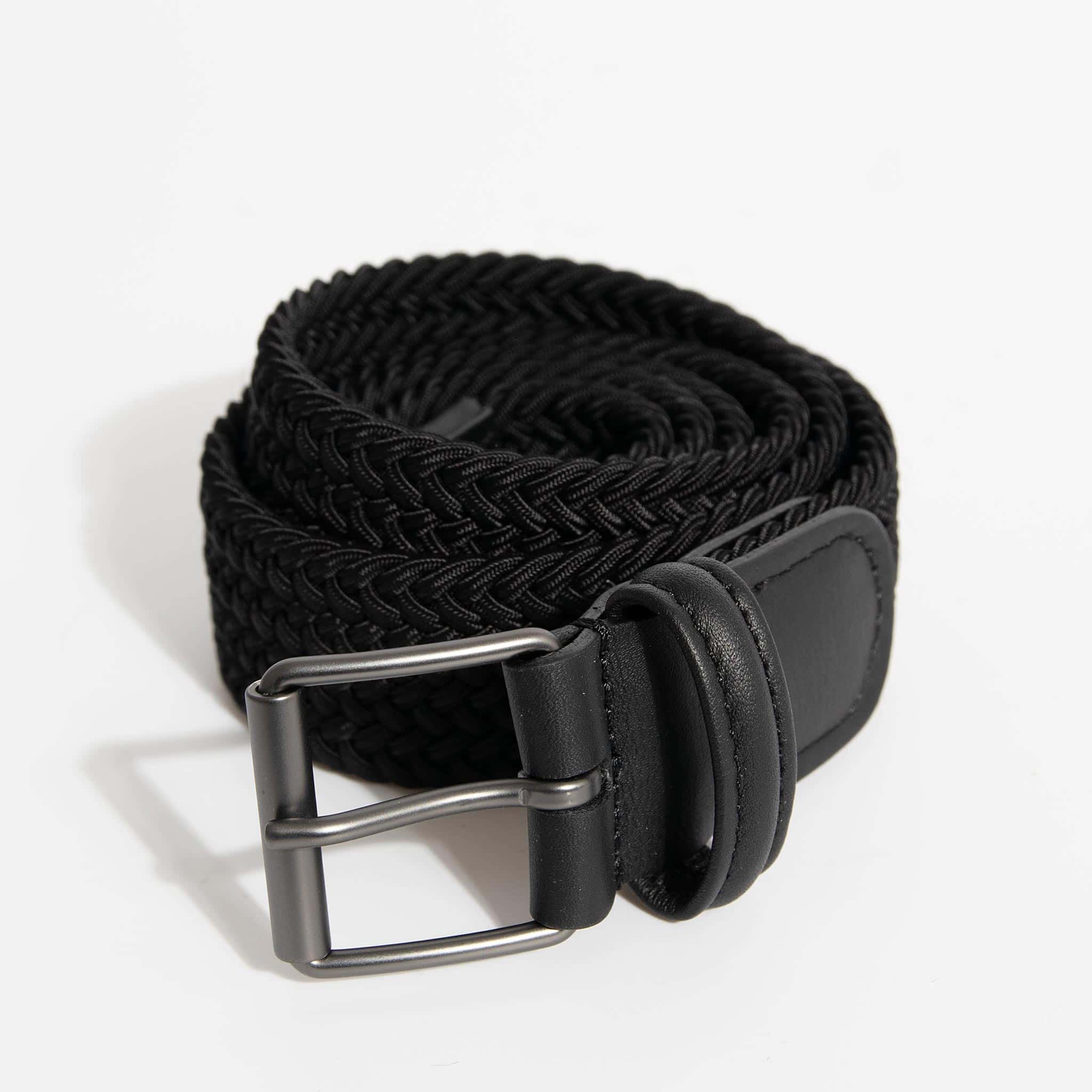 ANDERSONS NARROW ELASTIC WOVEN BELT WITH NAPPA TRIMS B0765
