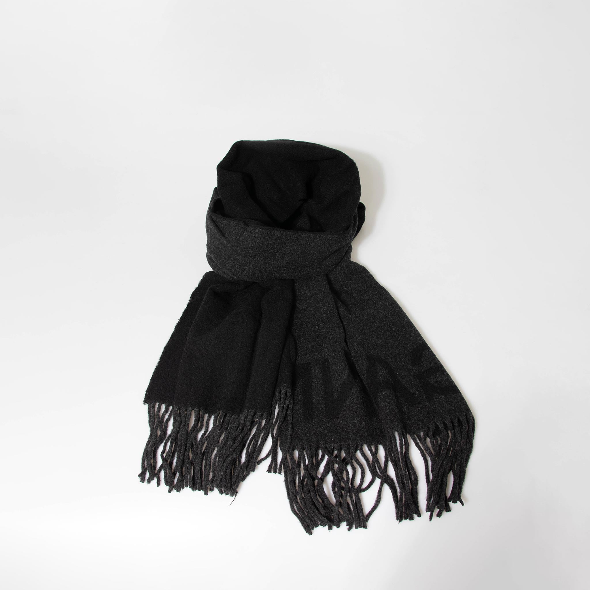 ガニー GANNI レディース マフラー FRINGED WOOL LOGO SCARF A4490 