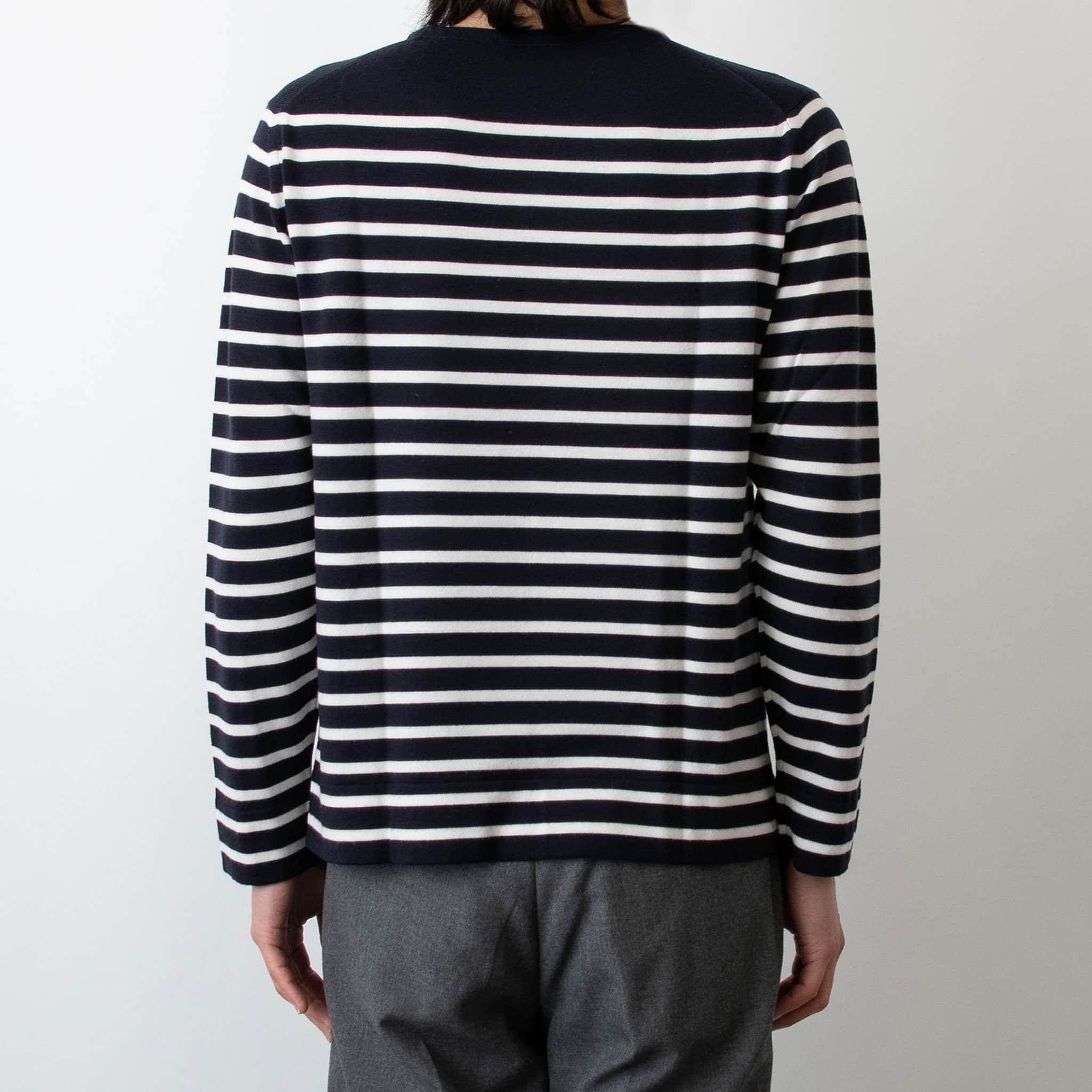 JOHN SMEDLEY - WELDON STRIPED PULLOVER BOAT NECK