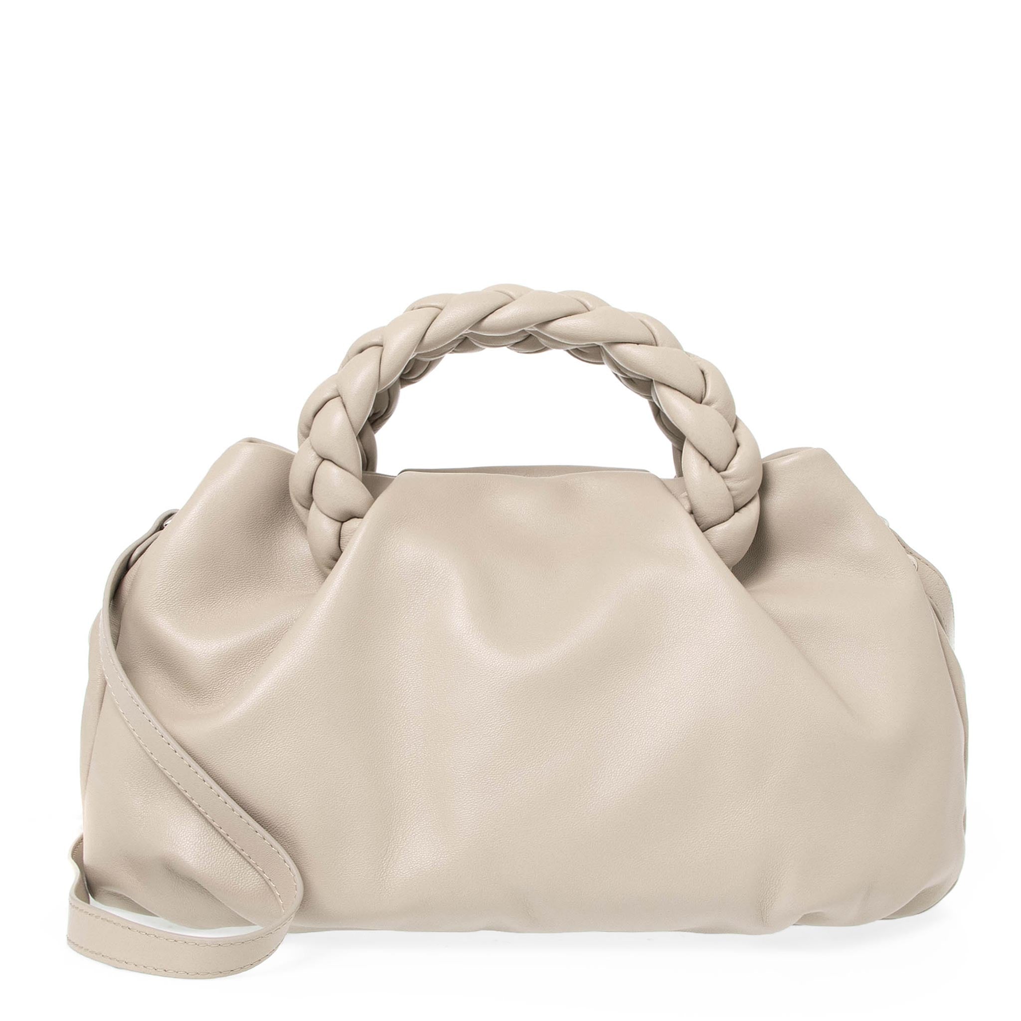 Bombon Large Braided Leather Top-Handle Bag