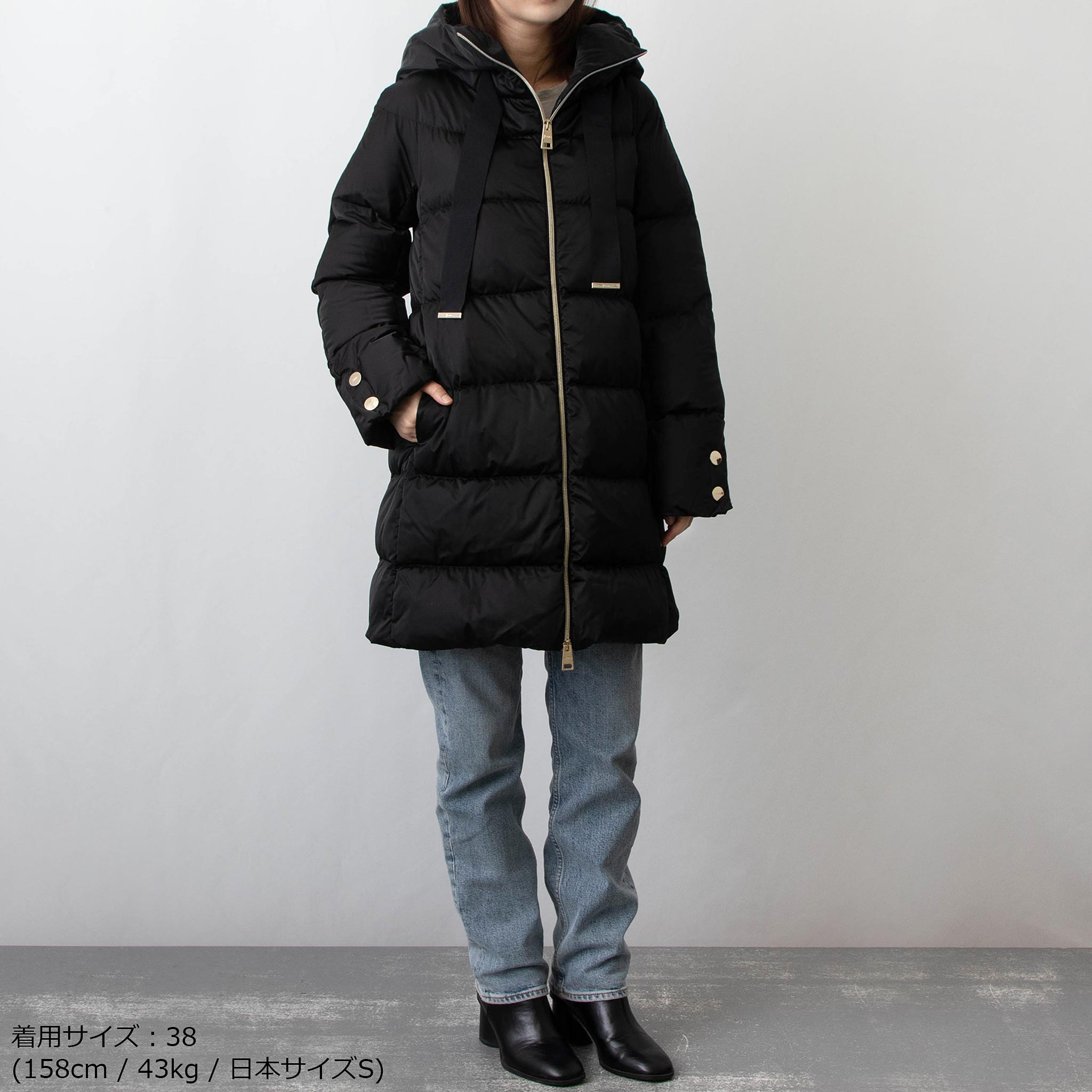 HERNO DOWN COAT A-SHAPE HOODED SATIN A-SHAPE PI1304D 12170 ヘルノ レディース ダウン コート  – CHG