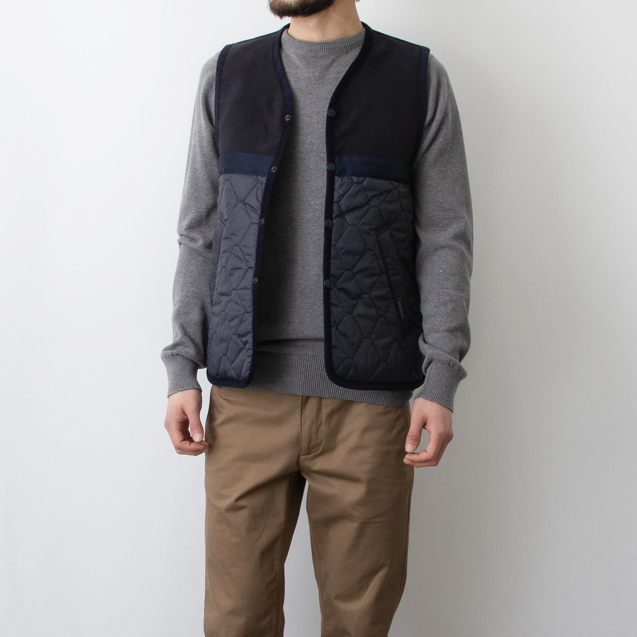 ラベンハム LAVENHAM メンズ レディース キルティングベスト MOLESKIN SPLIT GILET  SLJ2005 HEAVY WEIGHT MOLESKIN G71 DARK NAVY